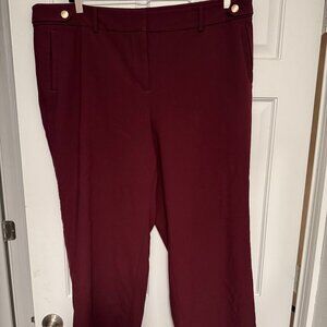 Talbots Greenwich Pants 20WP Burgundy Stretch Career Ankle Pants